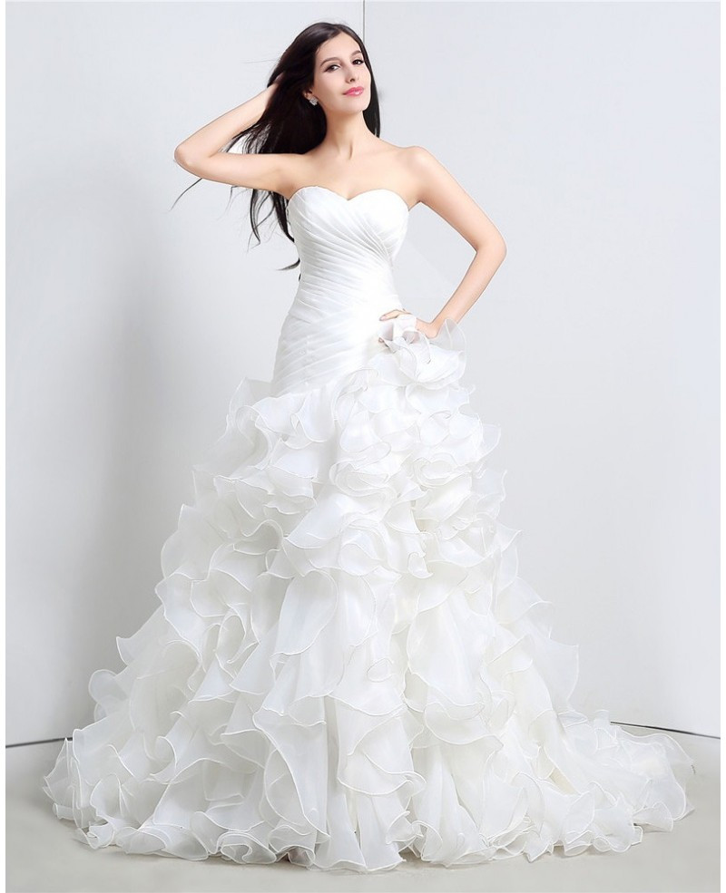 Cheap Wedding Dresses Online
 Custom Sweetheart Formal Organza Wedding Dress With