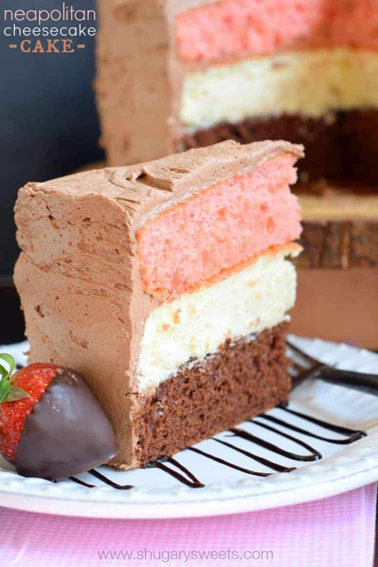 Cheesecake Cake Recipe
 Neapolitan Cheesecake Cake Shugary Sweets