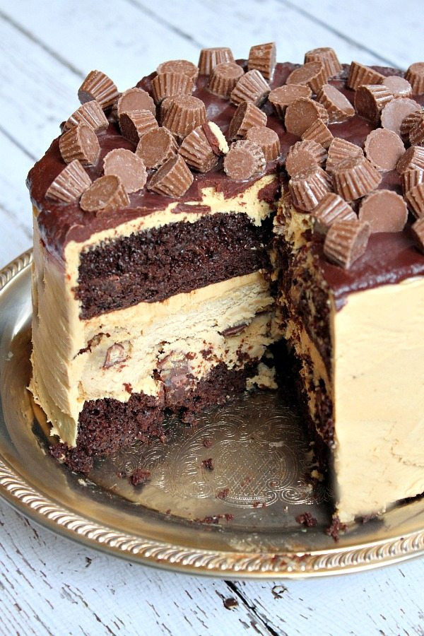 Cheesecake Cake Recipe
 Chocolate Peanut Butter Cup Cheesecake Cake