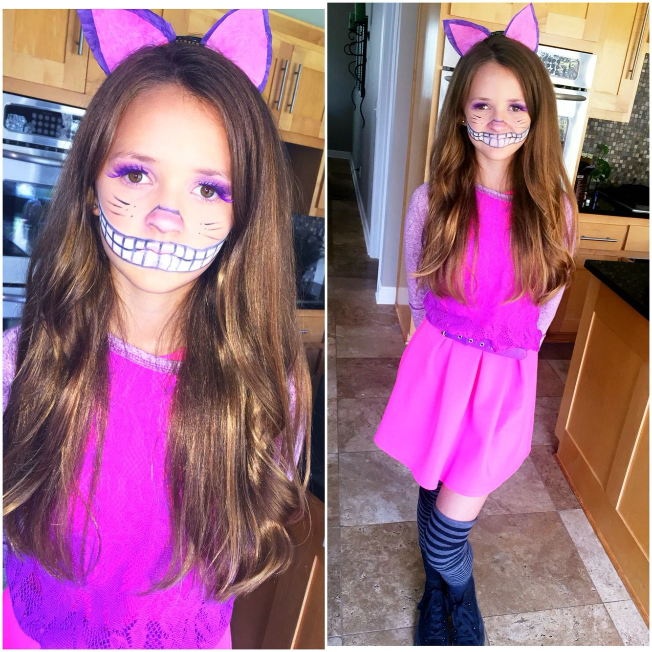 Cheshire Cat DIY Costume
 Cheshire Cat Halloween costume make up DIY