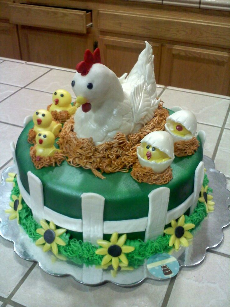 Chicken Birthday Cake
 1000 images about Chicken in fondant on Pinterest