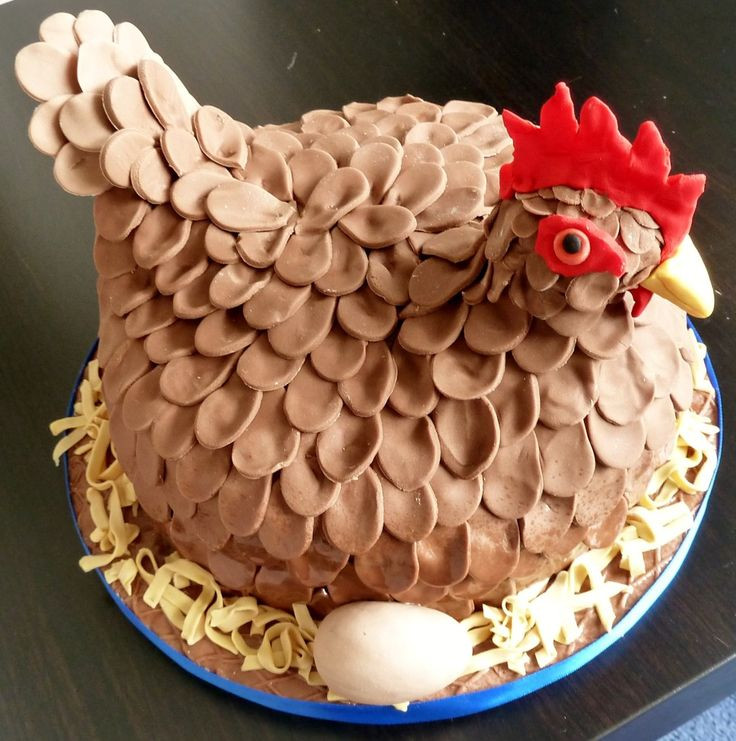 Chicken Birthday Cake
 220 best Chicken Cakes images on Pinterest