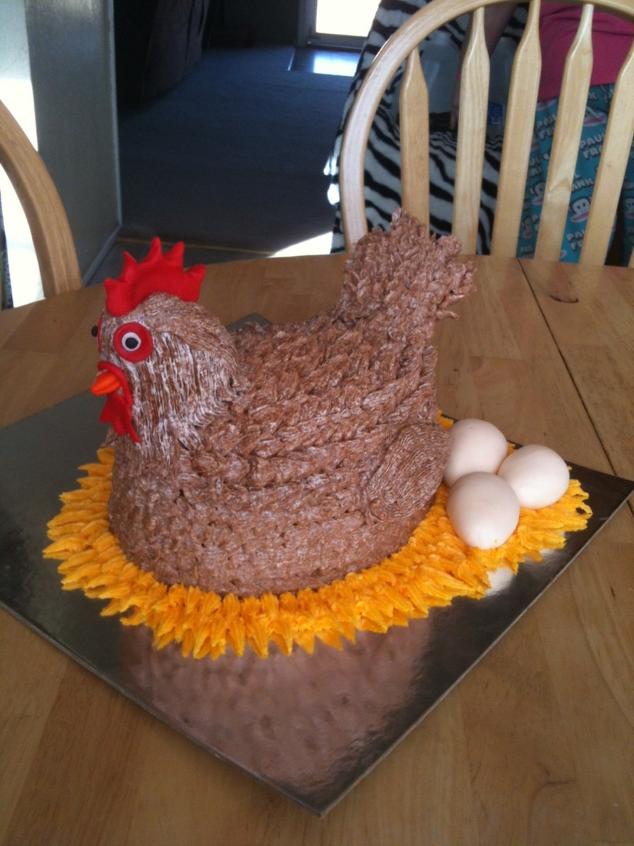 Chicken Birthday Cake
 Chicken Cake I Used An Oval Pan And Carved The Top A