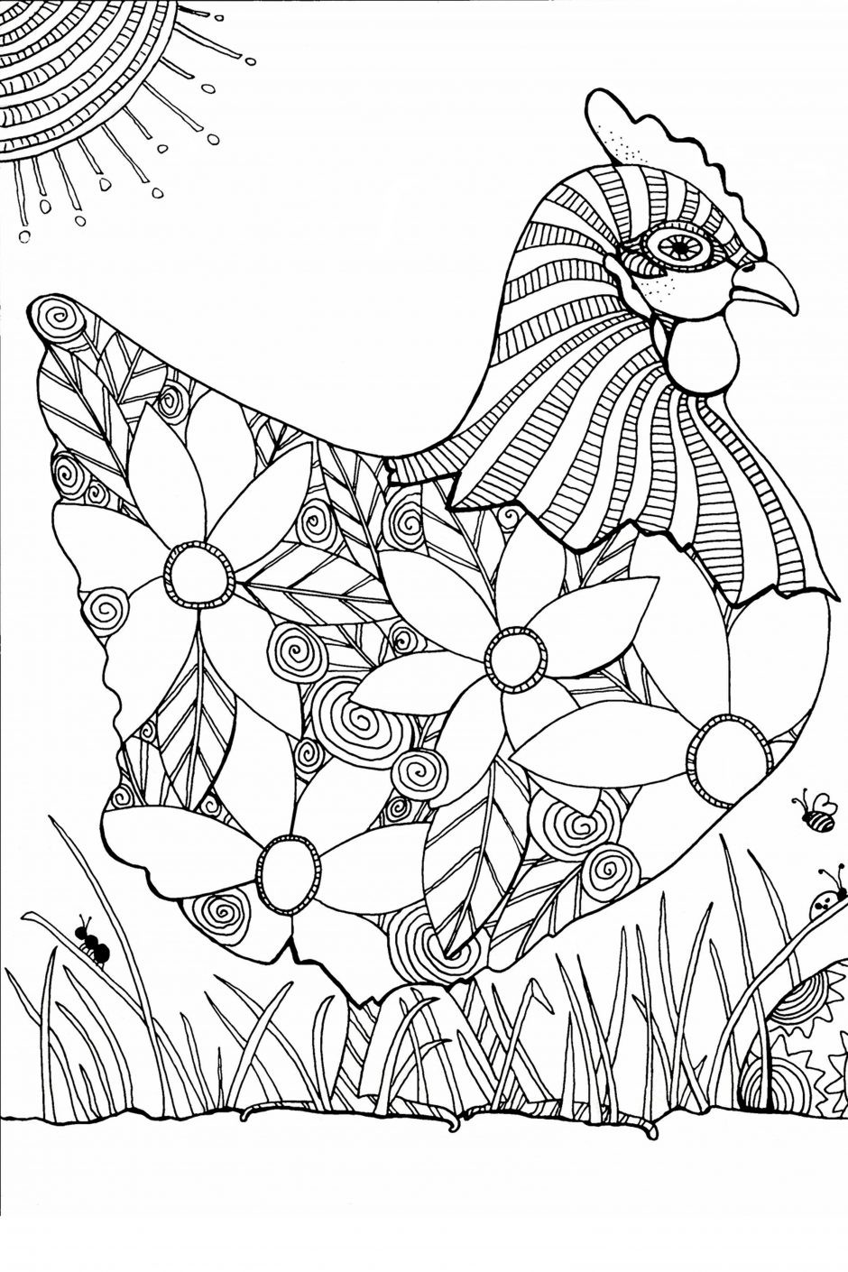 Chicken Coloring Pages For Adults
 Creative Chicken Coloring Book