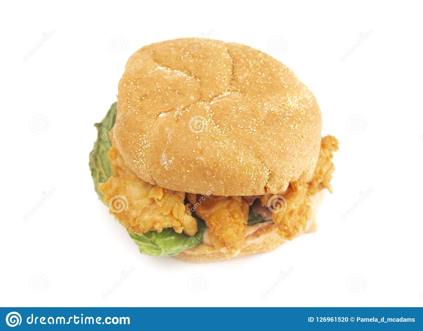 Chicken Finger Sandwiches
 Chicken Finger Sandwich A White Background Stock