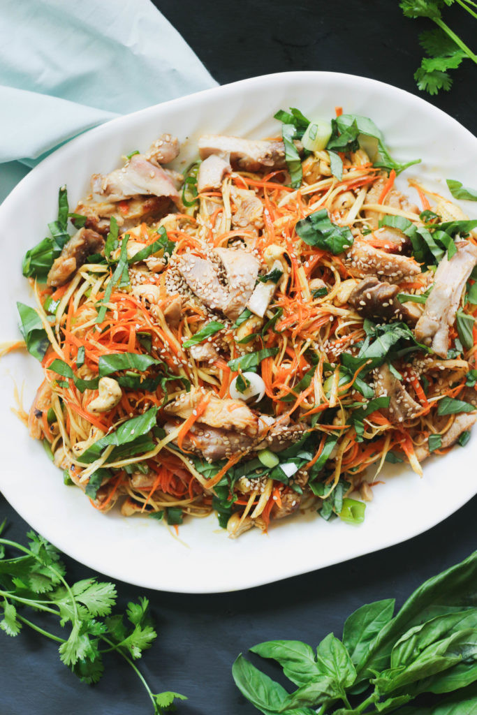 Chicken Noodle Salad
 Paleo Asian Chicken "Noodle" Salad [Video] – what great