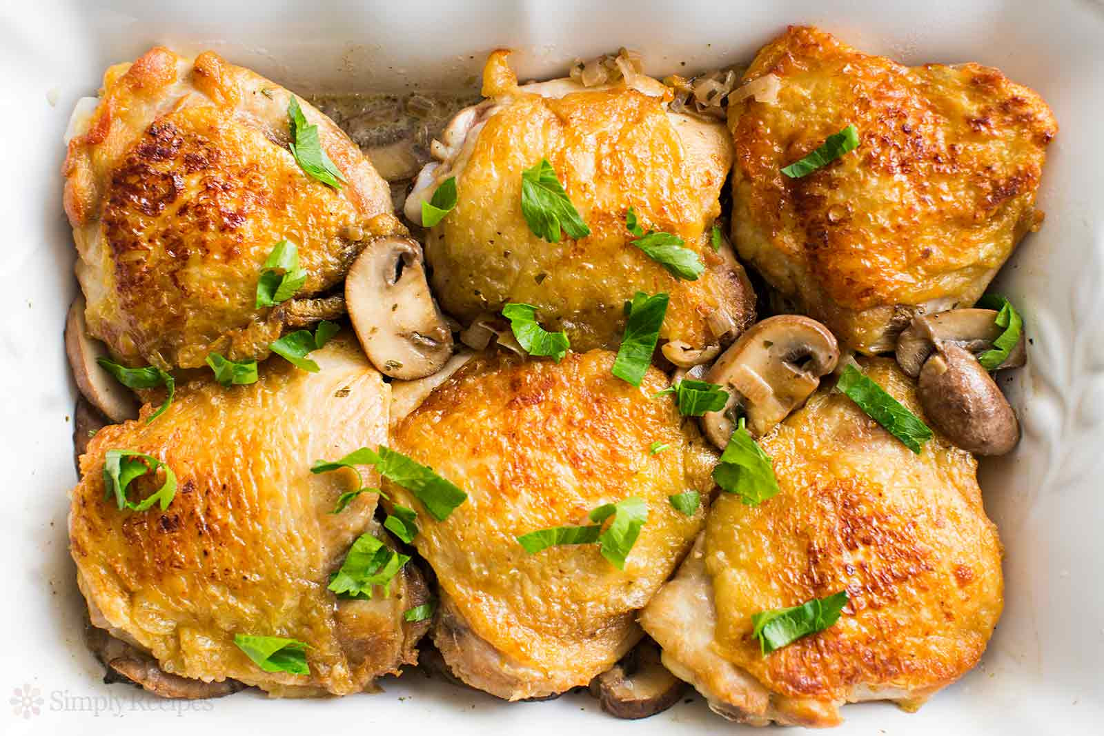 Chicken Thighs Mushroom
 Recipe Alert Chicken Thighs with Mushrooms and Shallots