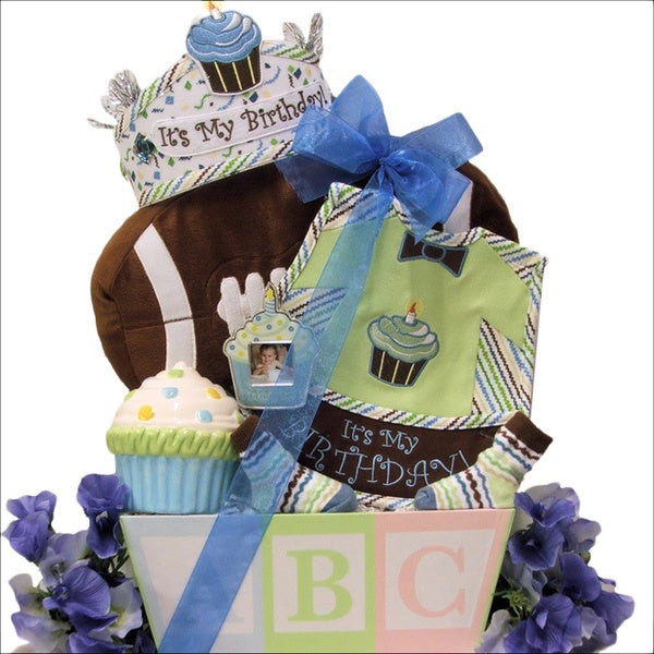 Child Birthday Gift Baskets
 Baby s 1st Birthday Baby Boy Gift Basket Overstock