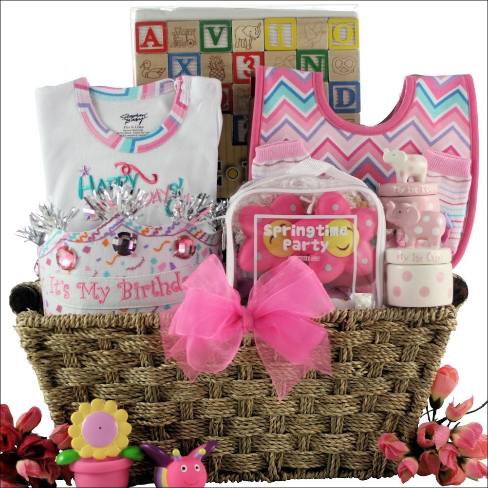 Child Birthday Gift Baskets
 Baby s 1st Birthday Basket Girl