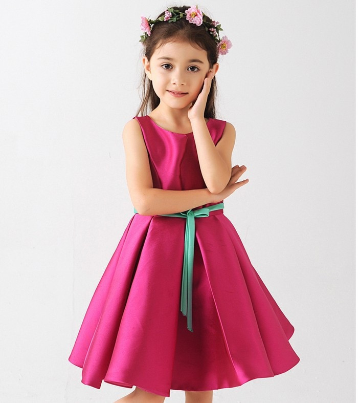 Child Party Dress
 2016 Kids Gown Design Lace Princess Dresses Children Satin