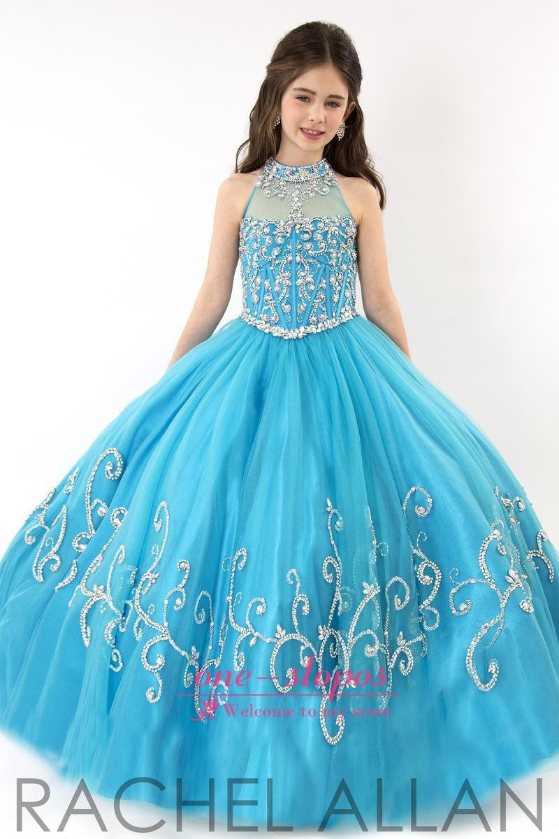 Child Party Dress
 Girls Pageant Dress 2015 New Lovely Blue Ball Gown Kids