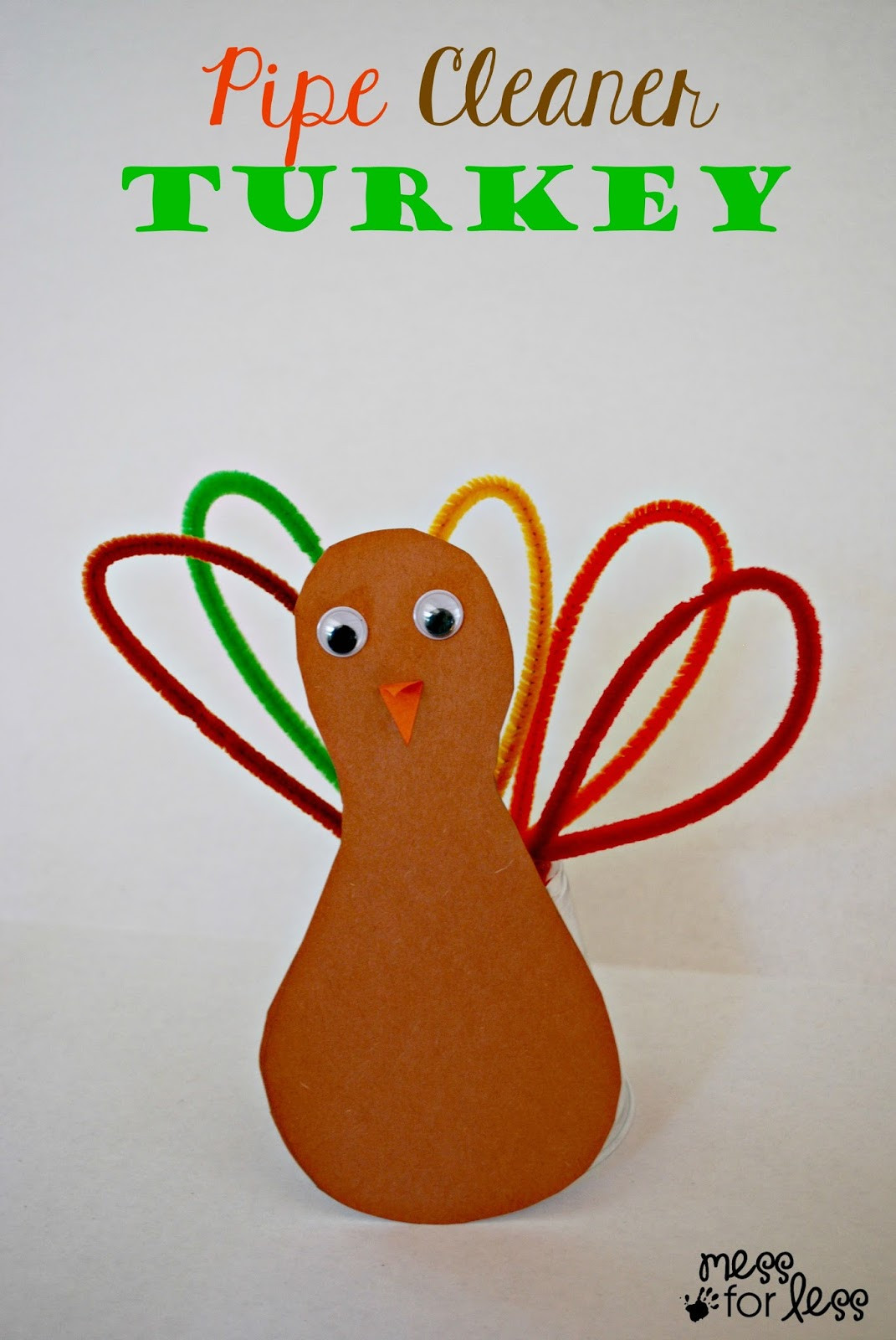 Child Turkey Craft
 Thanksgiving Crafts for Kids Pipe Cleaner Turkey Mess