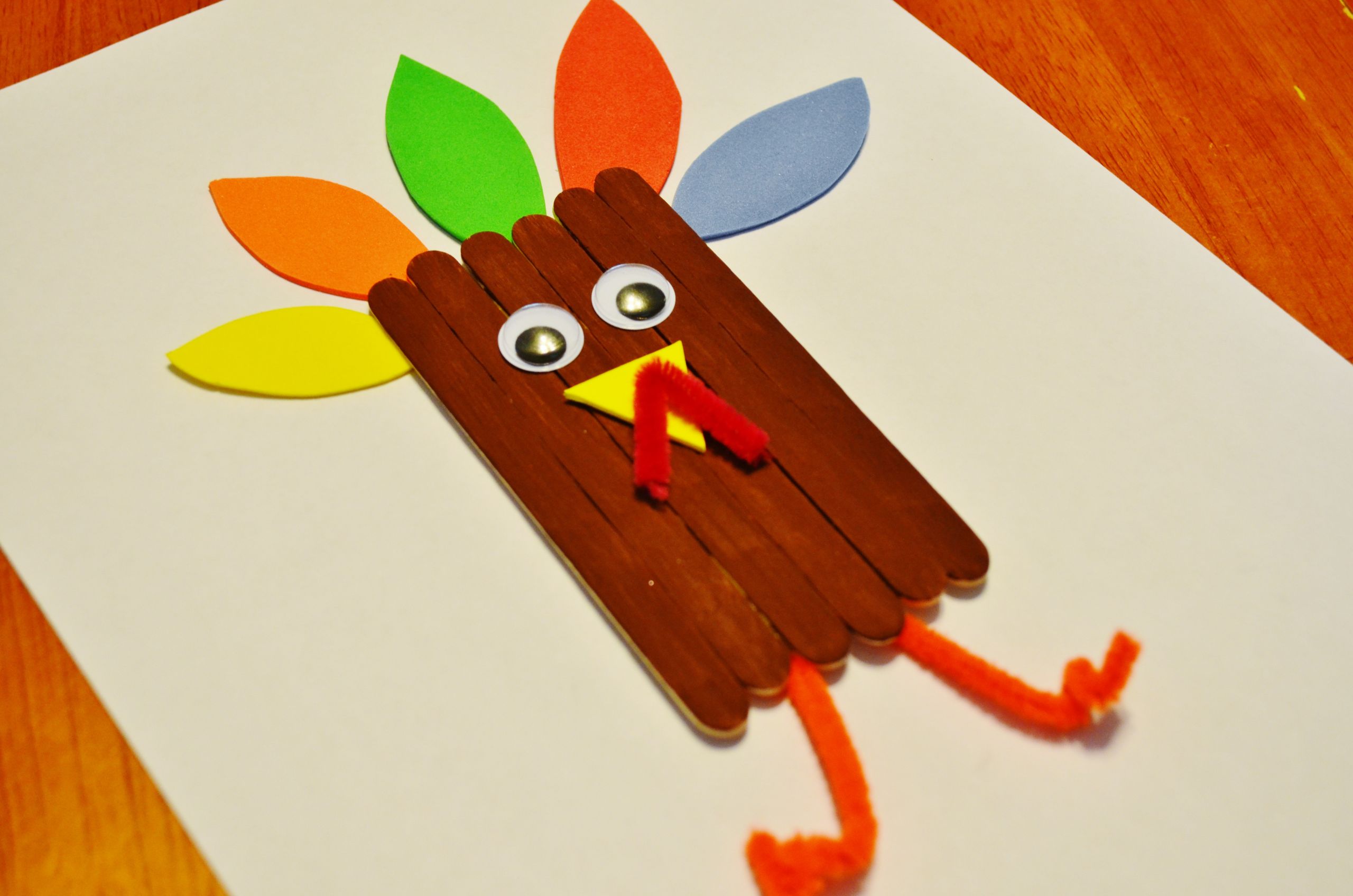 Child Turkey Craft
 Thanksgiving Turkey Craft Sticks Craft for Kids