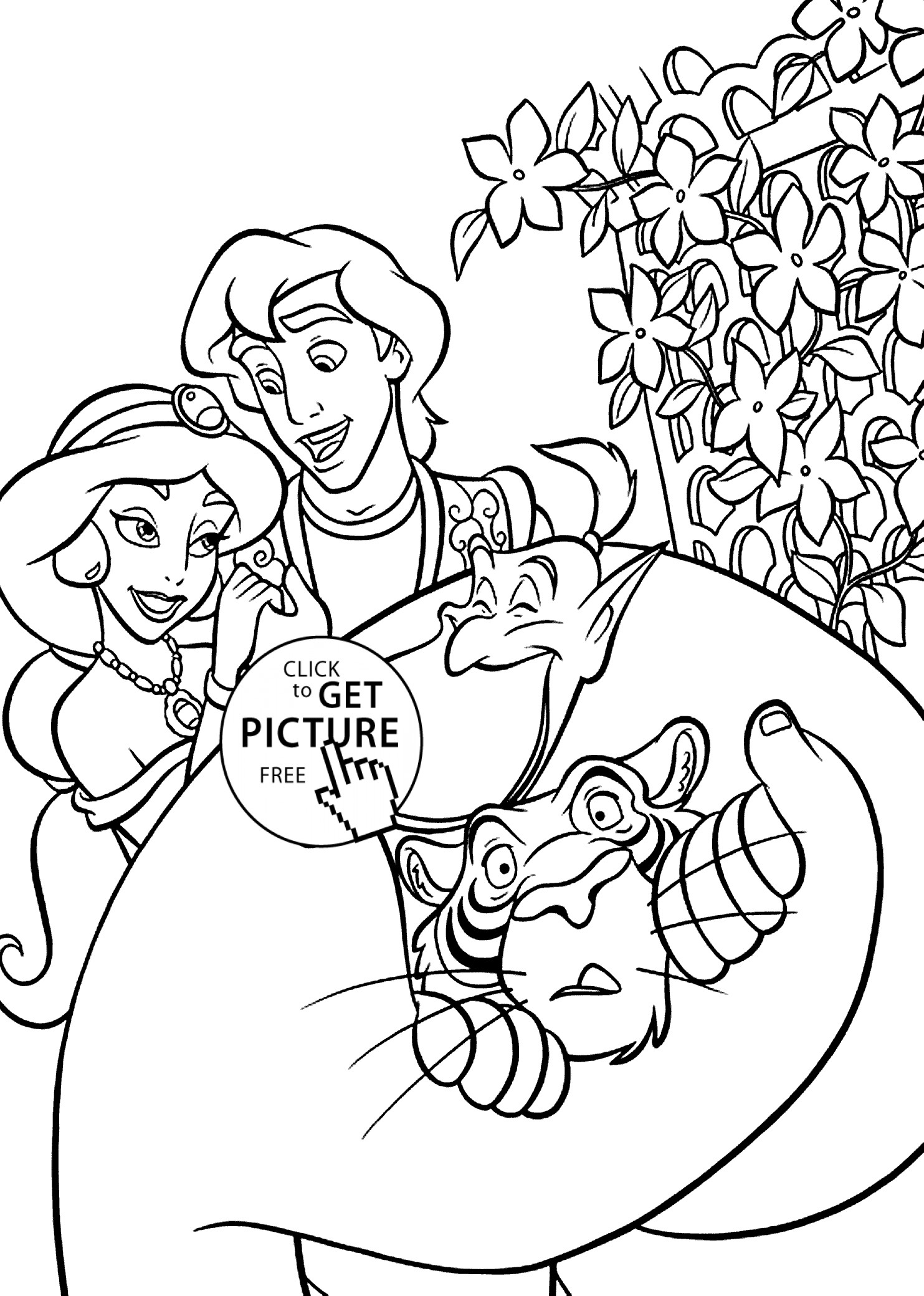 Children Coloring
 All Aladdin cartoons coloring pages for kids printable