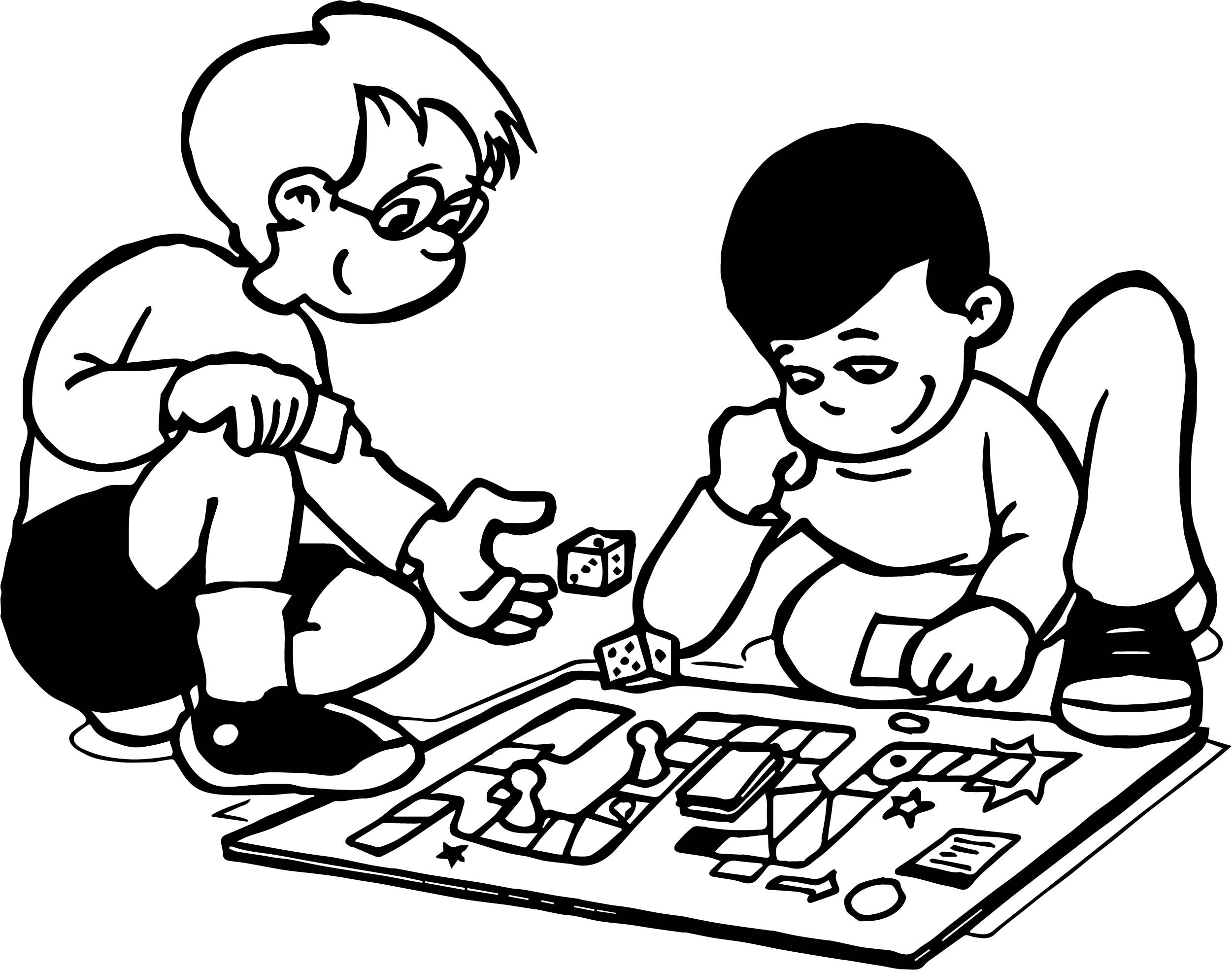 Children Coloring Games
 Funny Board Game Coloring Page