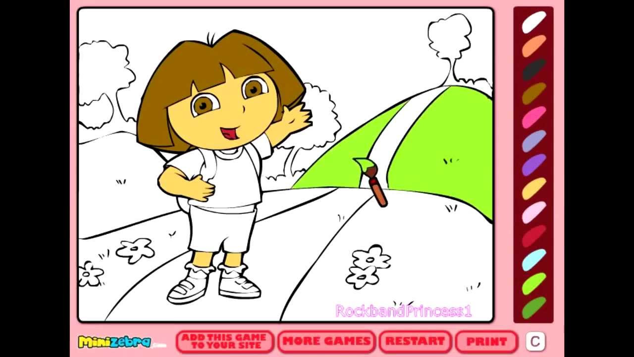 Children Coloring Games
 Free Dora Coloring Games line Coloring Pages For Kids