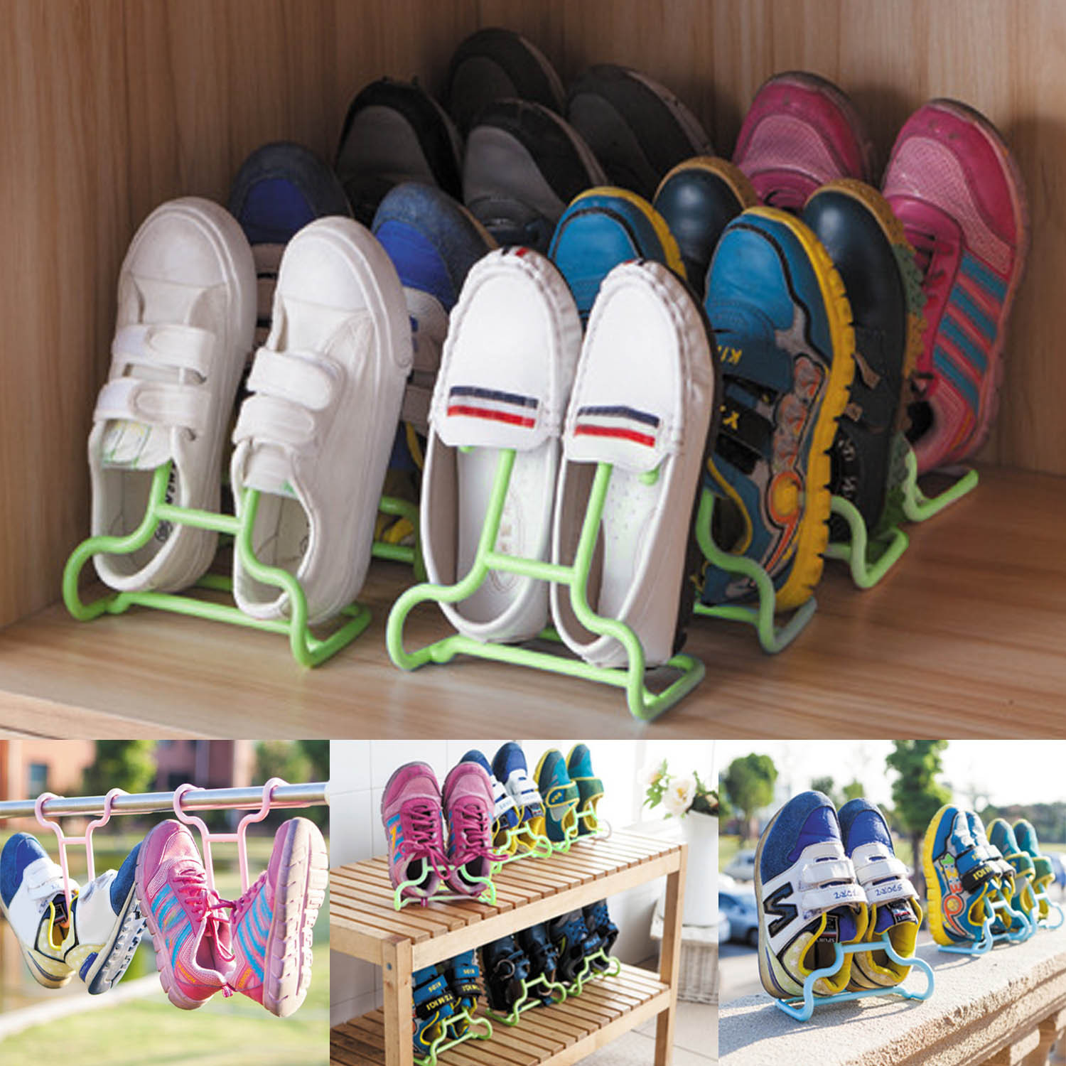 Children Shoe Storage
 2PCS Set Multi function Plastic Children Kids Shoes