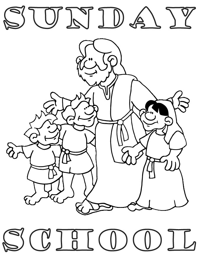 Children Sunday School Coloring Pages
 Sunday School Jesus And Kids Coloring Page