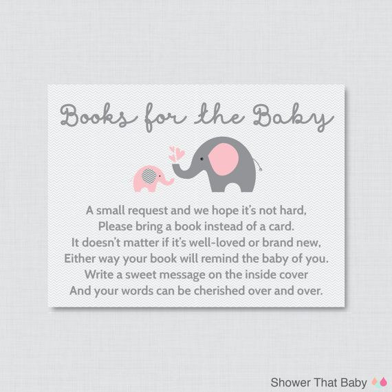 Children'S Book Quotes For Baby Shower
 Elephant Baby Shower Bring a Book Instead of a by