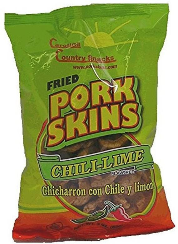 Chili Lime Pork Rinds
 Chili Lime Fried Pork Skins 3 25oz includes shipping