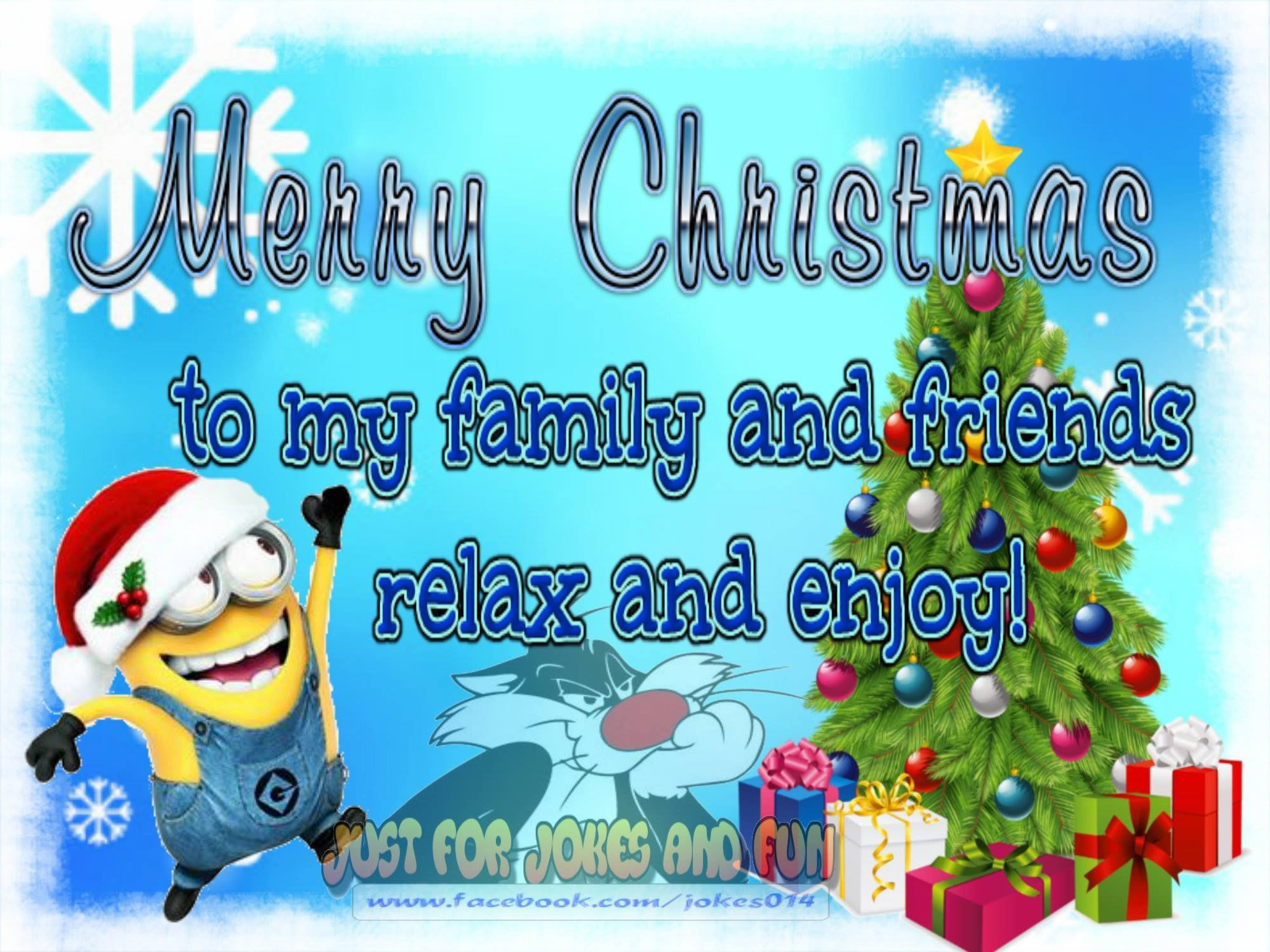 Christmas And Friends Quotes
 Merry Christmas To My Family And Friends Minion Quote