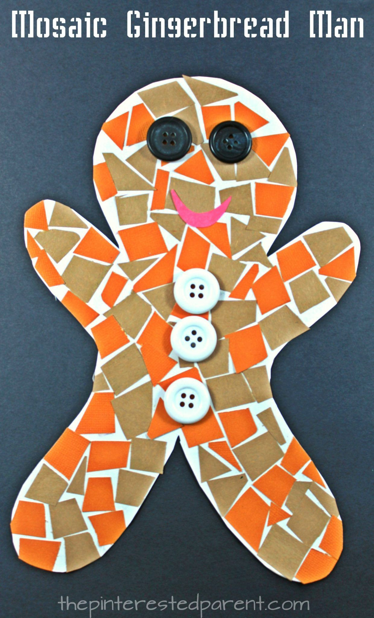 Christmas Arts And Craft Ideas For Toddlers
 Construction Paper Gingerbread Man Mosaic