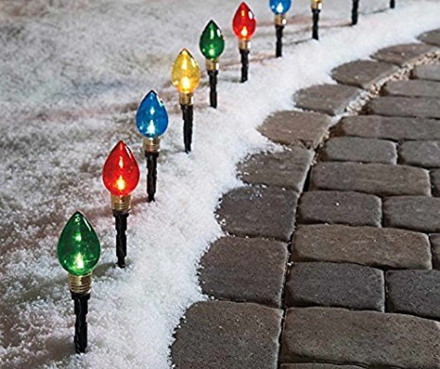 Christmas Bulb Path Lights
 Multi Color Christmas Light Bulb Pathway Markers 10 Pack