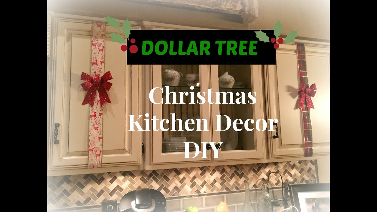 Christmas Cabinet Decorations
 DOLLAR TREE Christmas Kitchen Cabinets Decor DIY PLAID
