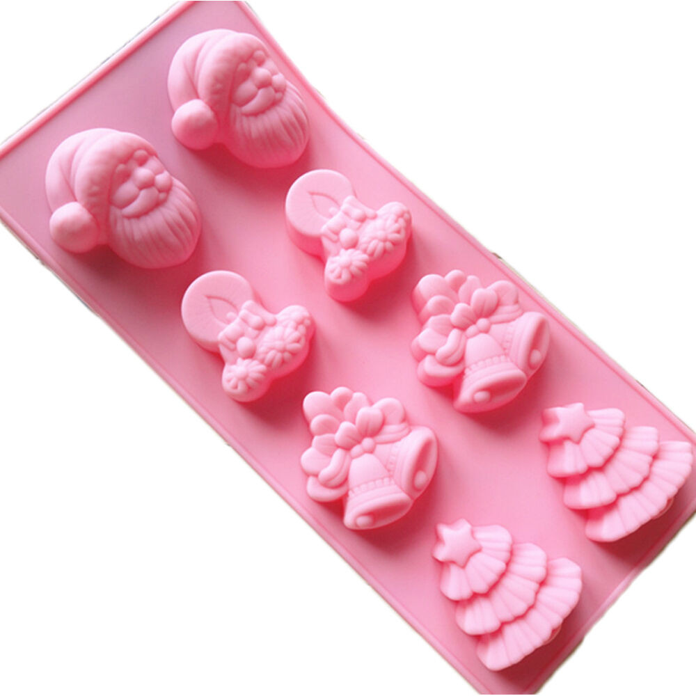 Christmas Candy Molds
 8 Cavity Christmas Bell Tree Cake Chocolate Mold Candy