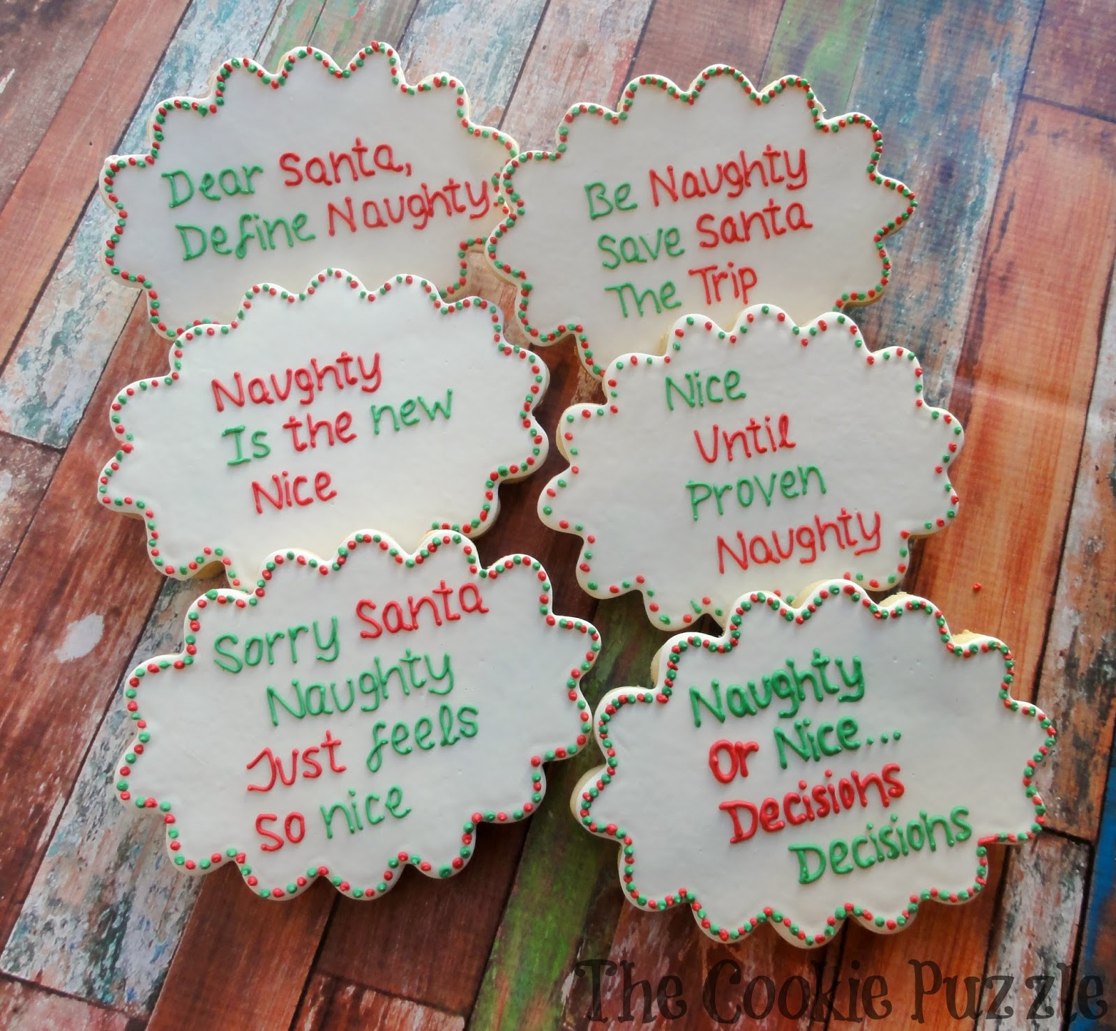 Christmas Cookie Quote
 The Cookie Puzzle Naughty and Nice Christmas Cookies