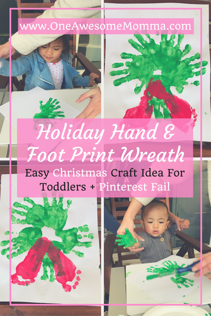 Christmas Craft For Toddlers Pinterest
 Holiday Hand & Foot Print Wreath Easy Christmas Craft