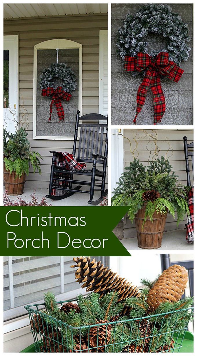Christmas Decorated Porch
 Christmas Porch Decorations House of Hawthornes