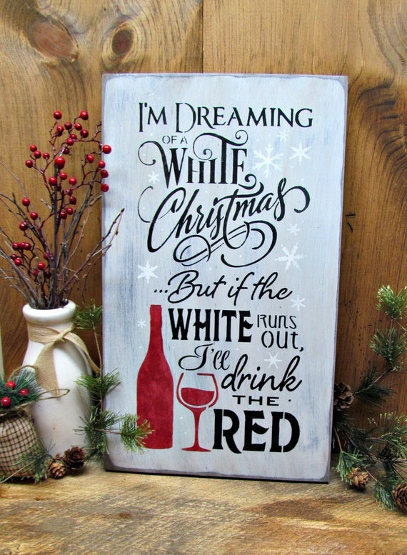 Christmas Decoration Quotes
 Wine Decor Wooden Wine Sign Holdiay Gift Winter Decor