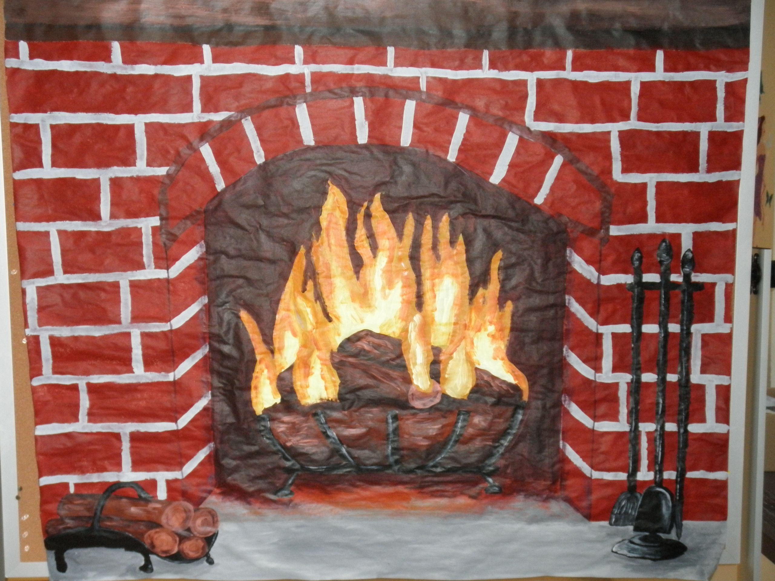 Christmas Fireplace Drawing
 munity Mural