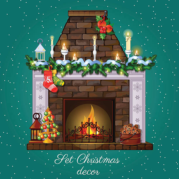 Christmas Fireplace Drawing
 Royalty Free Fireplace Clip Art Vector