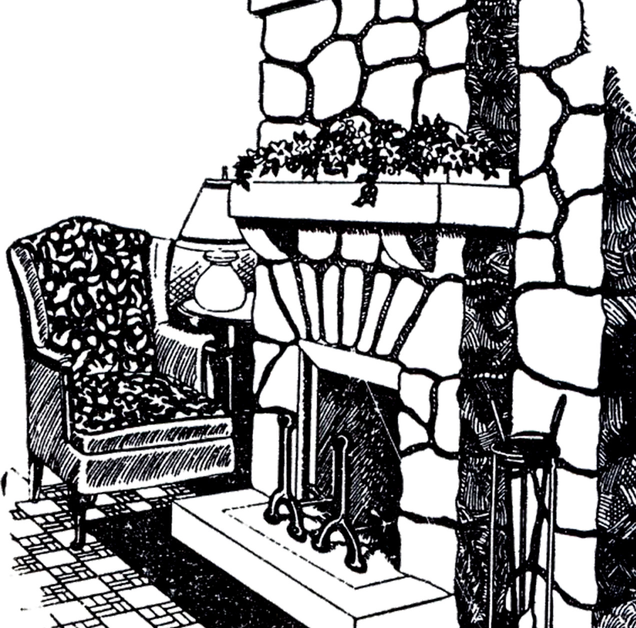 Christmas Fireplace Drawing
 Vintage Stone Fireplace Image The Graphics Fairy