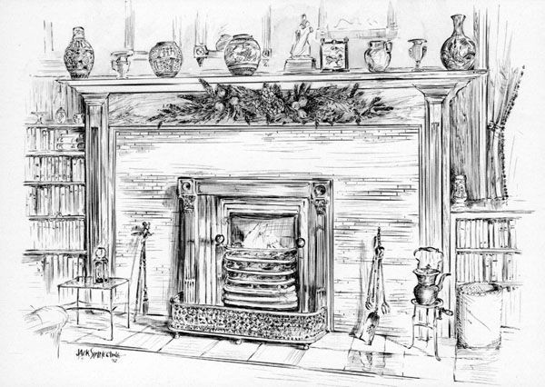 Christmas Fireplace Drawing
 victorian christmas fireplace drawing Google Search