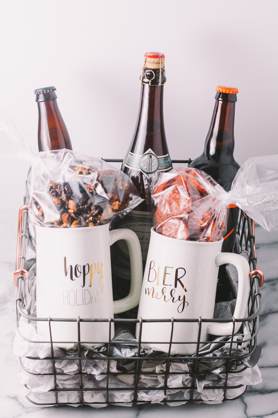 Christmas Gift Basket Ideas For Couples
 homemade holiday beer t basket plays well with butter