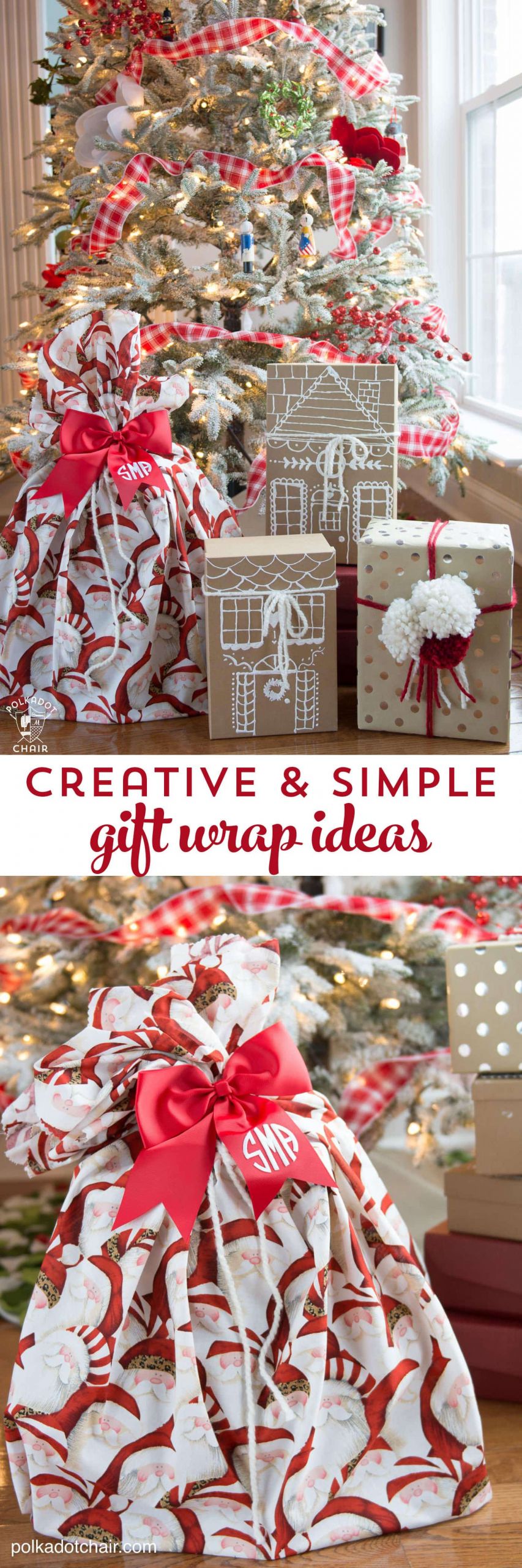 Christmas Gift Wrapping Ideas Pinterest
 3 Simple and Creative Gift Wrap Ideas The Polka Dot Chair