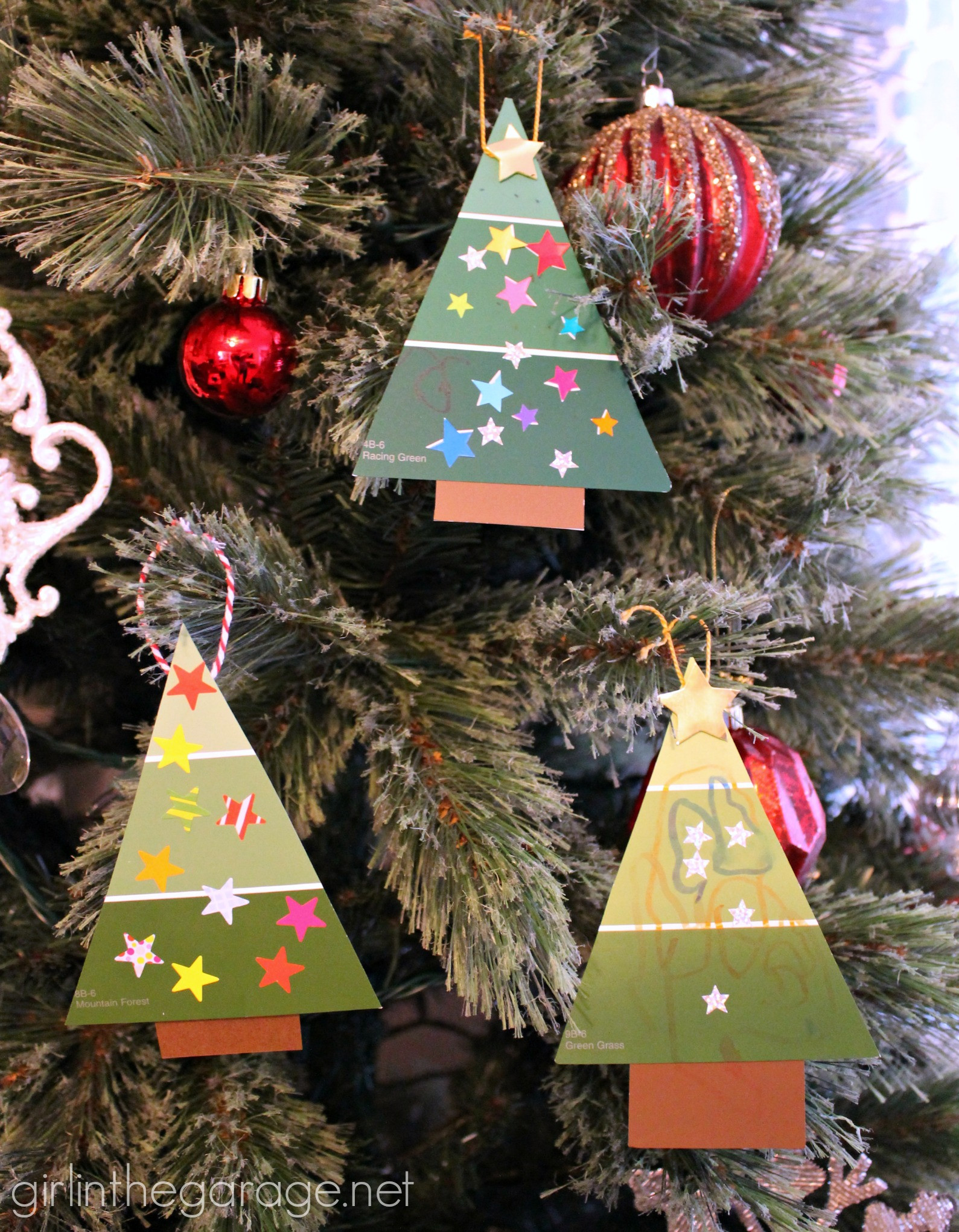 Christmas Ornaments DIY Kids
 Easy Paint Chip Christmas Tree Ornament