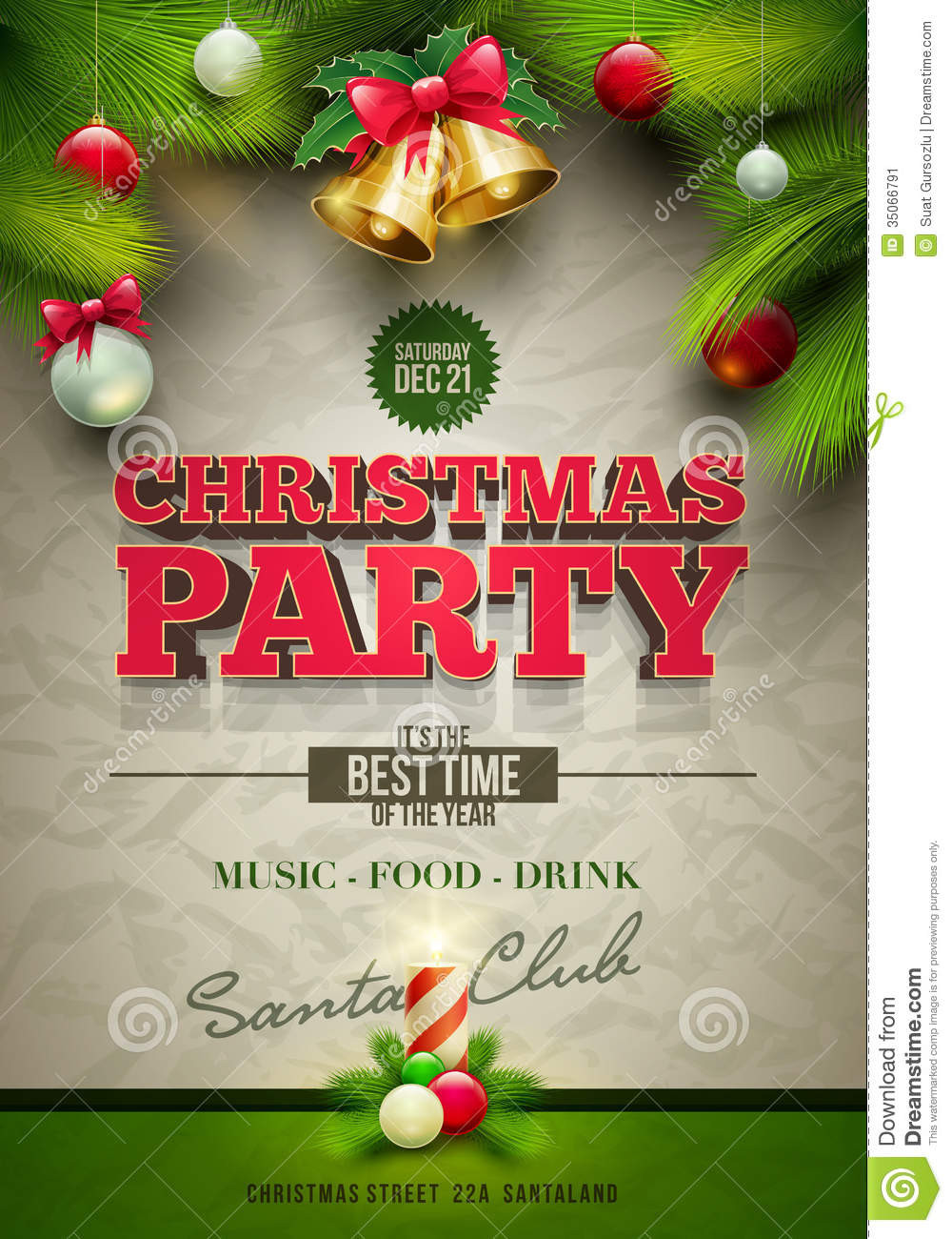 Christmas Party Posters Ideas
 Christmas Party Poster Stock Image Image
