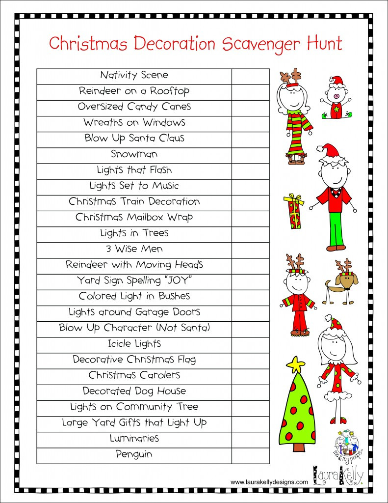 Christmas Party Scavenger Hunt Ideas
 Family Holiday Lights and Decoration Scavenger Hunt