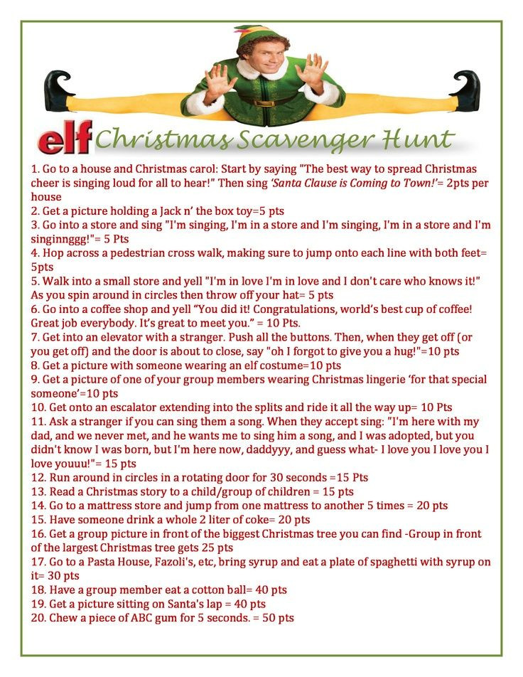 Christmas Party Scavenger Hunt Ideas
 The 25 best Christmas scavenger hunt ideas on Pinterest