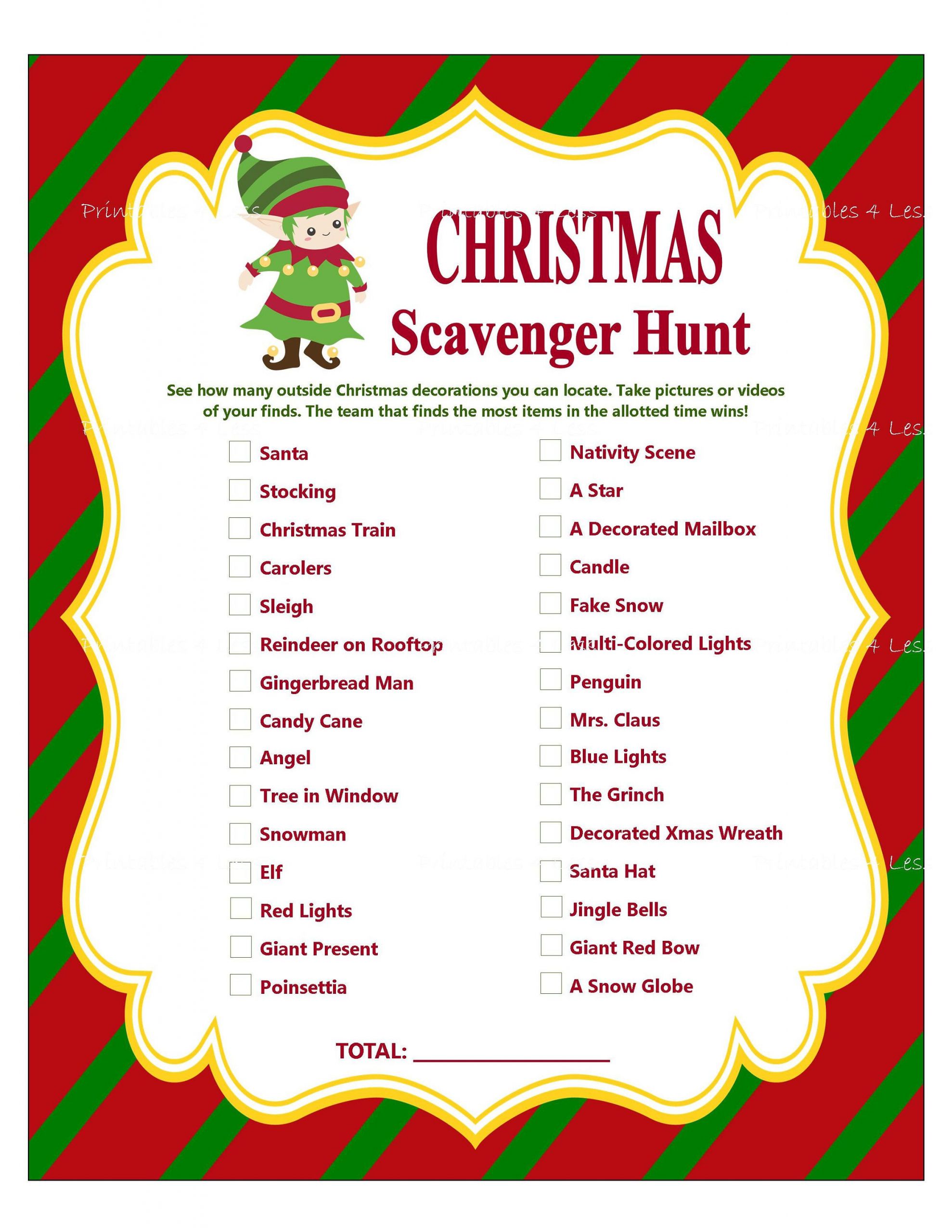 Christmas Party Scavenger Hunt Ideas
 Christmas Scavenger Hunt Printable Christmas Party Game