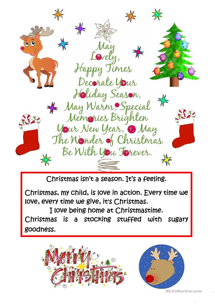 Christmas Quotes For Teachers
 CHRISTMAS QUOTES worksheet Free ESL printable worksheets