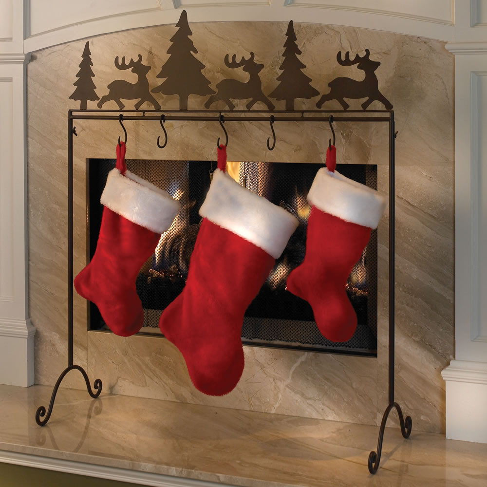 Christmas Stocking Floor Stands
 The Portable Stocking Holder Hammacher Schlemmer