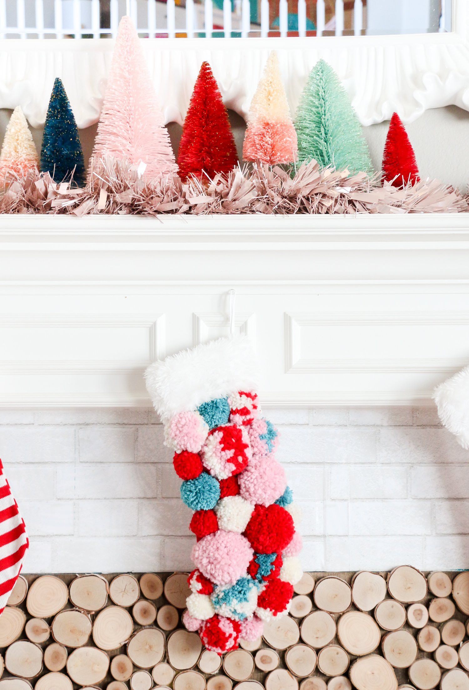 Christmas Stockings DIY
 DIY Pom Pom Christmas Stocking A Beautiful Mess