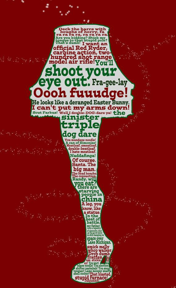 Christmas Story Lamp Quote
 A Christmas Story funny quote poster 12x18 by