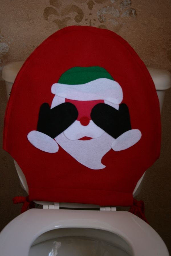 Christmas Toilet Seat Cover
 Christmas Toilet Seat Cover Blushing Santa