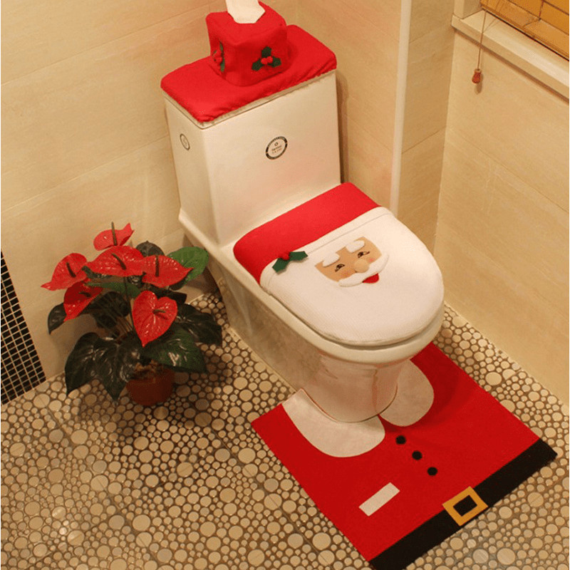 Christmas Toilet Seat Cover
 7 Ideas on How to Decorate a Small Bathroom for Christmas